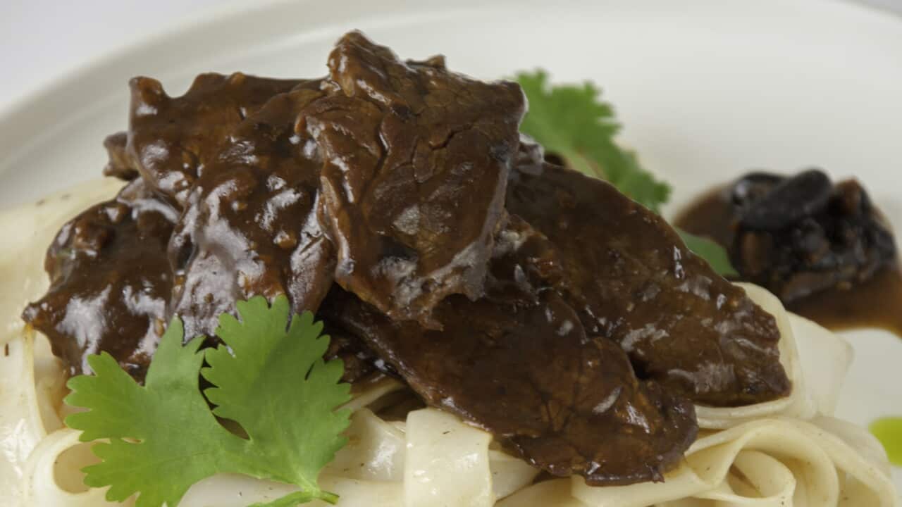 Chinese beef with noodles